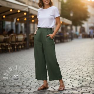 Tessuto di cotone SLUB WASHED army green