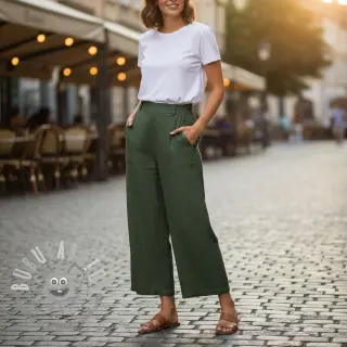 Tessuto di cotone SLUB WASHED army green