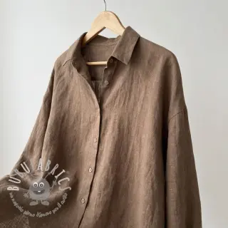 Tessuto di cotone SLUB WASHED taupe