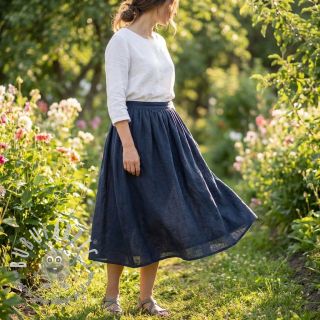 Tessuto di cotone SLUB WASHED navy