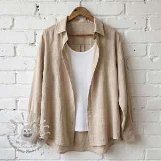 Tessuto di cotone SLUB WASHED beige
