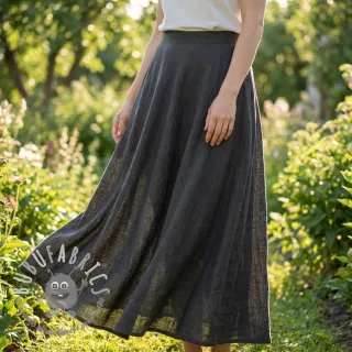 Tessuto di cotone SLUB WASHED black