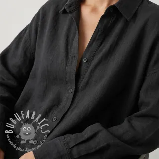 Tessuto di cotone SLUB WASHED black