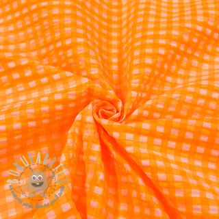 Tessuto di cotone YARN DYED NEON SMALL Checks orange