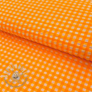 Tessuto di cotone YARN DYED NEON SMALL Checks orange