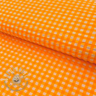 Tessuto di cotone YARN DYED NEON SMALL Checks orange