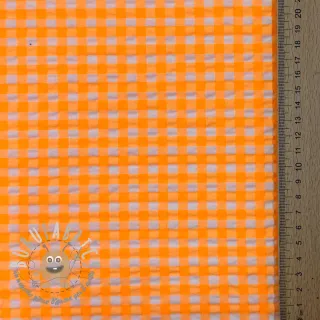 Tessuto di cotone YARN DYED NEON SMALL Checks orange