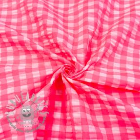 Tessuto di cotone YARN DYED NEON BIG Checks pink