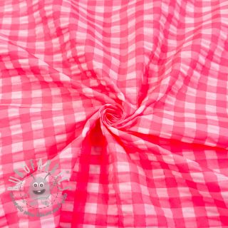 Tessuto di cotone YARN DYED NEON BIG Checks pink