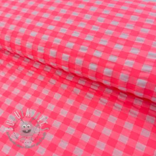 Tessuto di cotone YARN DYED NEON BIG Checks pink