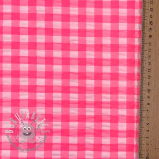 Tessuto di cotone YARN DYED NEON BIG Checks pink