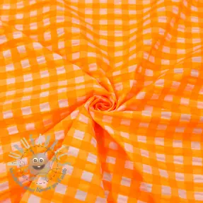 Tessuto di cotone YARN DYED NEON BIG Checks orange
