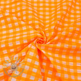 Tessuto di cotone YARN DYED NEON BIG Checks orange