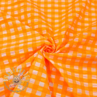 Tessuto di cotone YARN DYED NEON BIG Checks orange