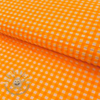 Tessuto di cotone YARN DYED NEON BIG Checks orange
