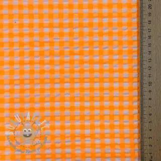 Tessuto di cotone YARN DYED NEON BIG Checks orange