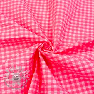 Tessuto di cotone YARN DYED NEON SMALL Checks pink