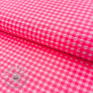 Tessuto di cotone YARN DYED NEON SMALL Checks pink