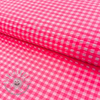 Tessuto di cotone YARN DYED NEON SMALL Checks pink