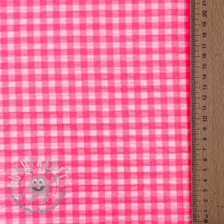 Tessuto di cotone YARN DYED NEON SMALL Checks pink