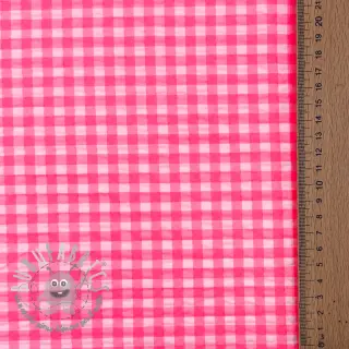 Tessuto di cotone YARN DYED NEON SMALL Checks pink