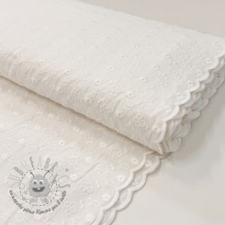Tessuto di cotone EMBROIDERY TWO-SIDE SCALLOP Verena white