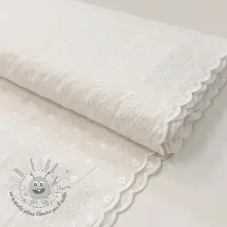 Tessuto di cotone EMBROIDERY TWO-SIDE SCALLOP Verena white