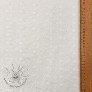 Tessuto di cotone EMBROIDERY TWO-SIDE SCALLOP Verena white