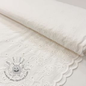 Tessuto di cotone VOILE EMBROIDERY ONE-SIDE BORDER white