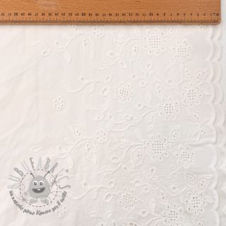 Tessuto di cotone VOILE EMBROIDERY ONE-SIDE BORDER white