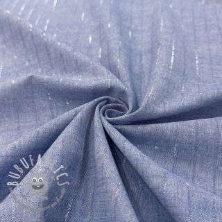Tessuto di cotone YARN DYED Stripes LUREX blue
