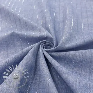 Tessuto di cotone YARN DYED Stripes LUREX blue