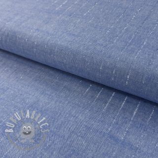 Tessuto di cotone YARN DYED Stripes LUREX blue