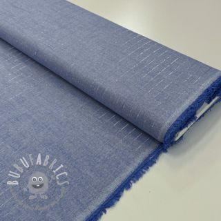 Tessuto di cotone YARN DYED Stripes LUREX blue