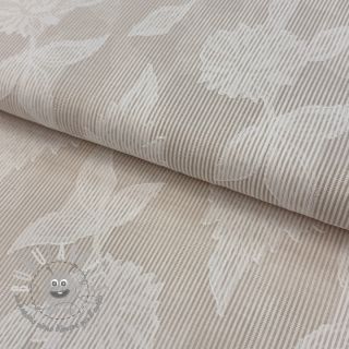 Tessuto di cotone YARN DYED Stripes JACQUARD Flowers sand