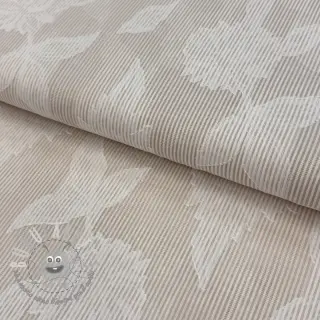 Tessuto di cotone YARN DYED Stripes JACQUARD Flowers sand