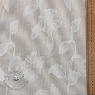 Tessuto di cotone YARN DYED Stripes JACQUARD Flowers sand