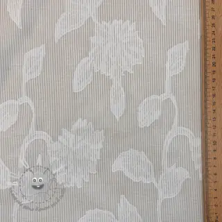 Tessuto di cotone YARN DYED Stripes JACQUARD Flowers sand