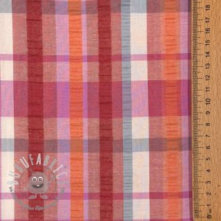Tessuto di cotone SEERSUCKER YARN DYED Checks pink