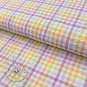 Tessuto di cotone SEERSUCKER YARN DYED Checks multi