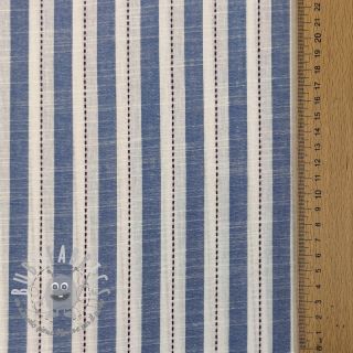 Tessuto di cotone YARN DYED Stripes Nina blue