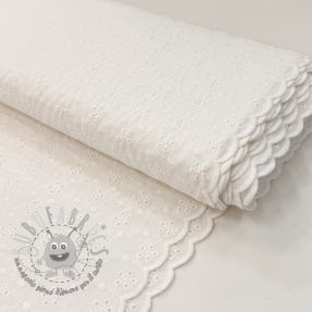 Tessuto di cotone EMBROIDERY TWO-SIDE SCALLOP Simi white
