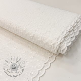 Tessuto di cotone EMBROIDERY TWO-SIDE SCALLOP Simi white