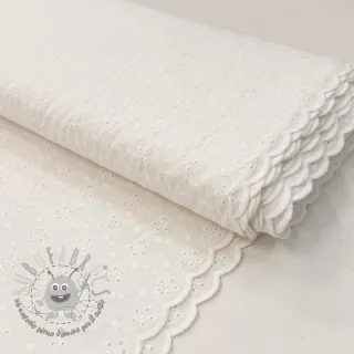Tessuto di cotone EMBROIDERY TWO-SIDE SCALLOP Simi white