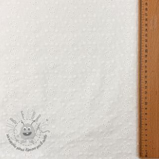 Tessuto di cotone EMBROIDERY TWO-SIDE SCALLOP Simi white