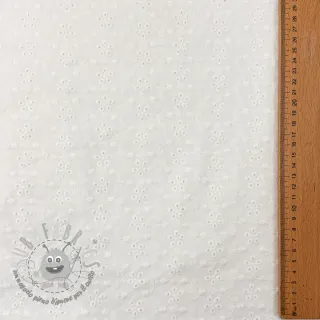 Tessuto di cotone EMBROIDERY TWO-SIDE SCALLOP Simi white