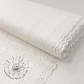 Tessuto di cotone EMBROIDERY TWO-SIDE SCALLOP Neo white