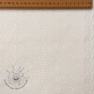 Tessuto di cotone EMBROIDERY TWO-SIDE SCALLOP Neo white
