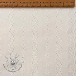 Tessuto di cotone EMBROIDERY TWO-SIDE SCALLOP Neo white