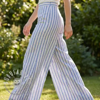 Tessuto di cotone YARN DYED Stripes Nina blue